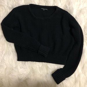 brandy melville black knit sweater cropped